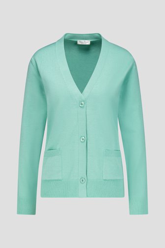 Photo produit 1 de Cardigan turquoise à boutons de Barbara Lebek pour Femmes
