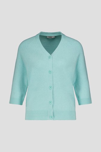 Le devant de Cardigan turquoise à manches 3/4 de Libelle pour Femmes