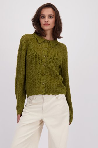 Le devant de Cardigan vert ajouré de JDY pour Femmes