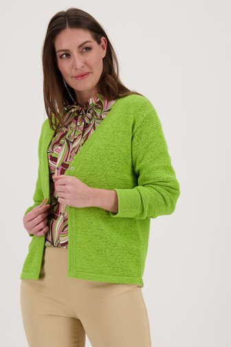 Cardigan vert clair finement tricoté de Claude Arielle pour Femmes