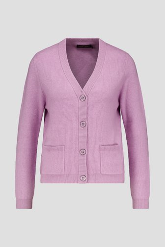 Cardigan violet clair avec laine de Claude Arielle pour Femmes