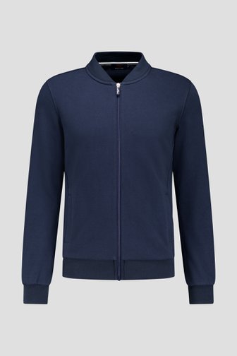 Cardigan zippé en mélange bleu foncé de Dansaert Blue pour Hommes