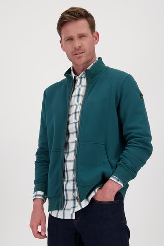 Cardigan zippé vert foncé, male, Marque: Ravøtt