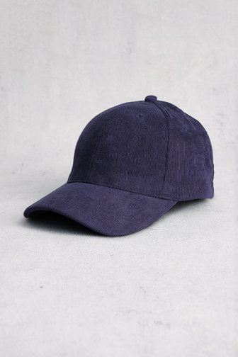 Le devant de Casquette bleu marine à effet velours côtelé de Liberty Island pour Hommes