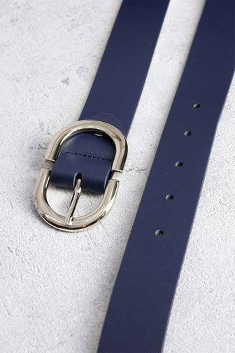 Ceinture bleu foncé avec boucle argentée de Claude Arielle pour Femmes