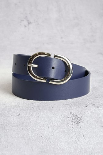 Ceinture bleu foncé avec boucle argentée de Claude Arielle pour Femmes