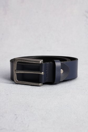 Le devant de Ceinture en cuir bleu marine de Liberty Island pour Hommes