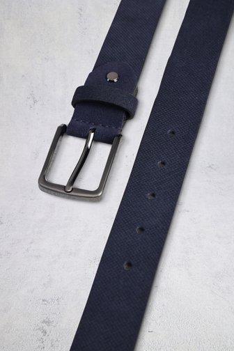 Le devant de Ceinture en cuir bleu marine de Liberty Island pour Hommes