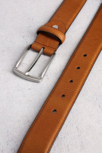 Ceinture en cuir brun cognac de Liberty Island pour Hommes