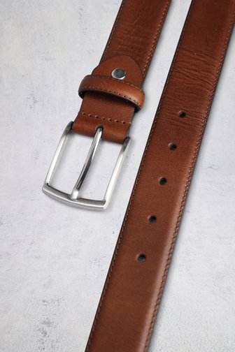 Ceinture en cuir brun de Liberty Island pour Hommes