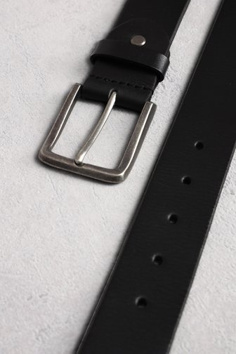 Le devant de Ceinture en cuir noir de Liberty Island pour Hommes