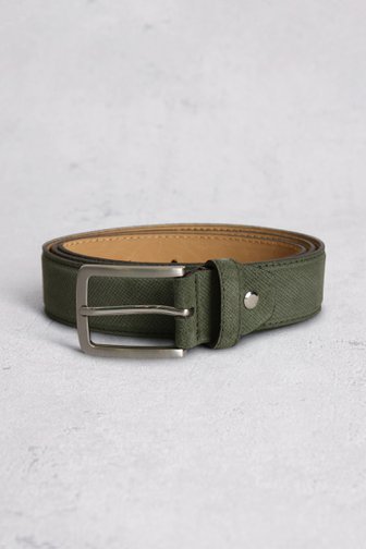 Ceinture en cuir verte avec boucle métallique de Michaelis pour Hommes