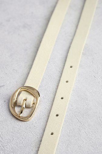 Ceinture fine écrue avec boucle dorée de D'Auvry pour Femmes