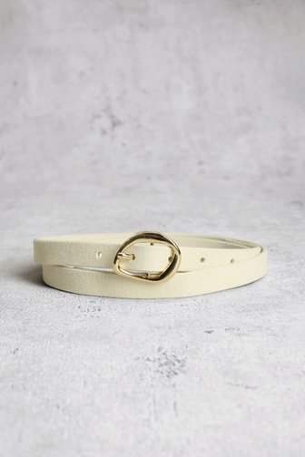 Ceinture fine écrue avec boucle dorée de D'Auvry pour Femmes