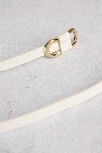 Ceinture fine écrue avec boucle dorée de Libelle pour Femmes