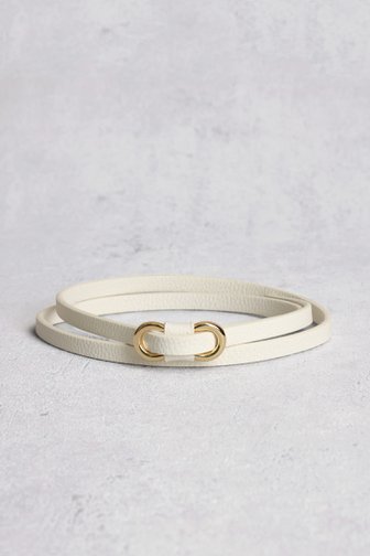 Ceinture fine écrue avec boucle dorée de Libelle pour Femmes