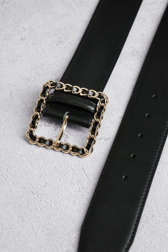 Ceinture noire avec boucle dorée de D'Auvry pour Femmes