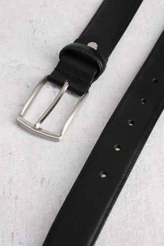 Ceinture noire en cuir de Liberty Island pour Hommes