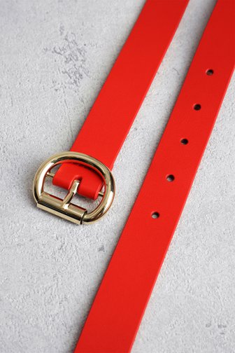 Ceinture rouge avec boucle dorée de D'Auvry pour Femmes