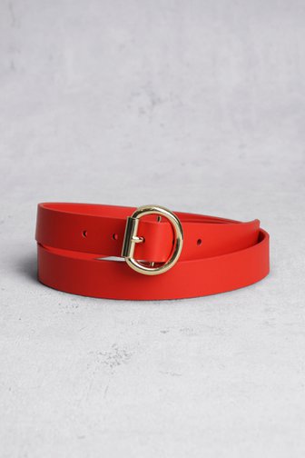 Ceinture rouge avec boucle dorée de D'Auvry pour Femmes