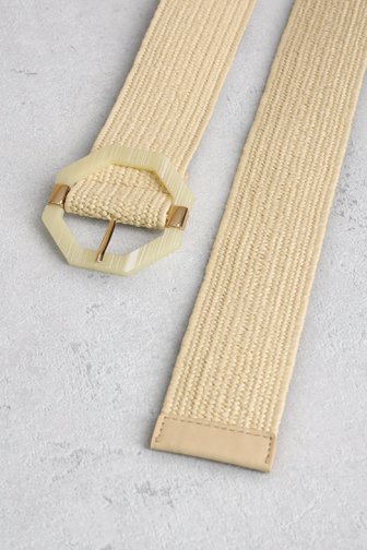 Ceinture tissée écrue avec boucle de détail de Liberty Island pour Femmes