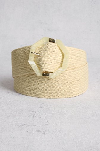 Ceinture tissée écrue avec boucle de détail de Liberty Island pour Femmes
