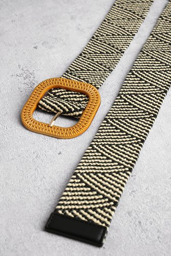 Ceinture tissée noire et écrue  de Liberty Island pour Femmes