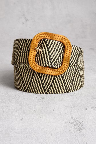 Ceinture tissée noire et écrue  de Liberty Island pour Femmes