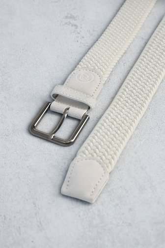 Le devant de Ceinture tressée blanche avec boucle argentée de Dansaert Golf Club pour Femmes