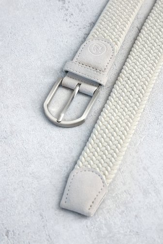 Le devant de Ceinture tressée blanche avec boucle argentée de Dansaert Golf Club pour Hommes