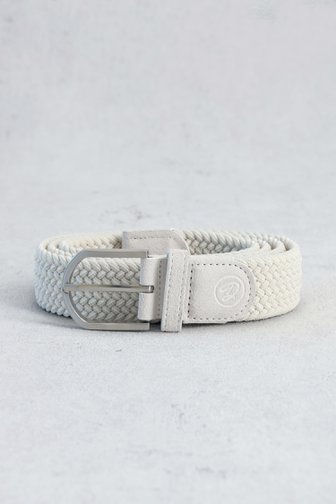 Le devant de Ceinture tressée blanche avec boucle argentée de Dansaert Golf Club pour Hommes