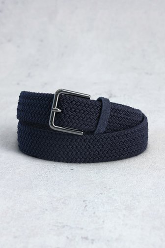 Le devant de Ceinture tressée bleu foncé avec boucle argentée de Dansaert Golf Club pour Femmes