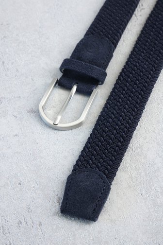 Le devant de Ceinture tressée bleu foncé avec boucle argentée de Dansaert Golf Club pour Hommes
