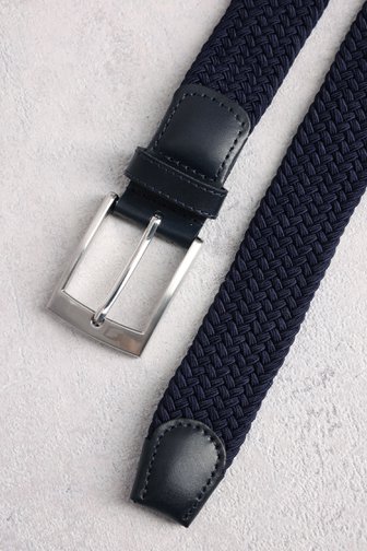 Le devant de Ceinture tressée bleu marine de Liberty Island pour Hommes
