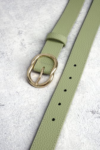 Le devant de Ceinture vert clair en cuir de Liberty Island pour Femmes