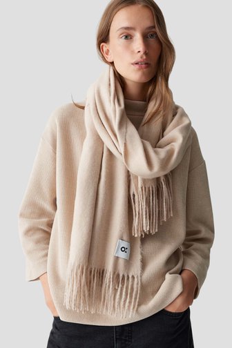 Le devant de Écharpe beige à franges de Opus pour Femmes