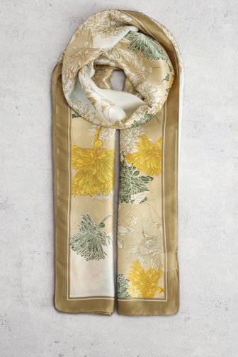 Le devant de Écharpe beige à motif floral de Modeno pour Femmes