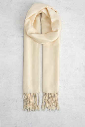 Le devant de Écharpe beige clair à franges de D'Auvry pour Femmes