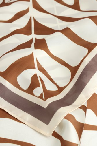 Le devant de Écharpe brun écru à motif feuilles de D'Auvry pour Femmes
