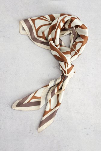 Le devant de Écharpe brun écru à motif feuilles de D'Auvry pour Femmes