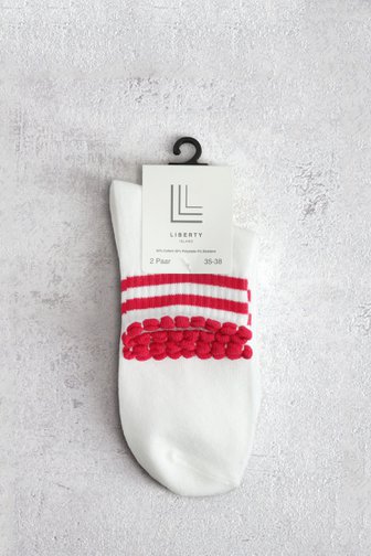 Le devant de Chaussettes avec rayures colorées - 2 paires de Liberty Island pour Femmes