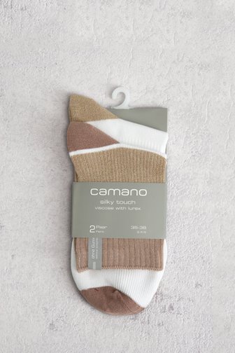 Le devant de Chaussettes basses colorblock beiges - 2 paires de Camano pour Femmes