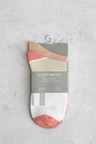 Le devant de Chaussettes basses colorblock roses - 2 paires de Camano pour Femmes