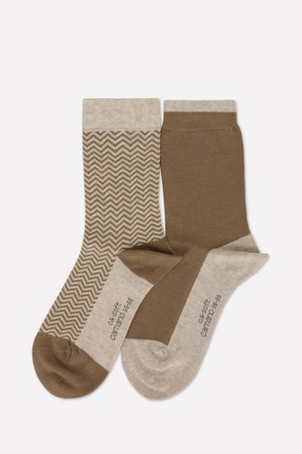 Chaussettes beige/écru - 2 paires de Camano pour Femmes