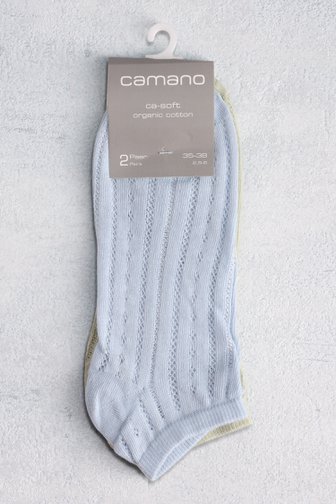 Chaussettes bleu-vert ajourées - 2 paires de Camano pour Femmes