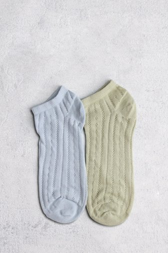 Chaussettes bleu-vert ajourées - 2 paires de Camano pour Femmes