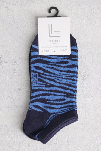 Chaussettes bleues à imprimé zèbre - Set de 2 de Liberty Island pour Femmes