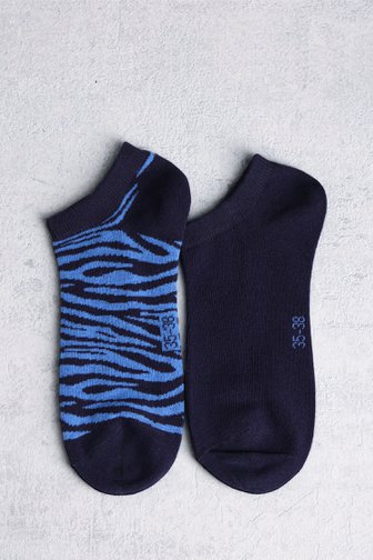 Chaussettes bleues à imprimé zèbre - Set de 2 de Liberty Island pour Femmes