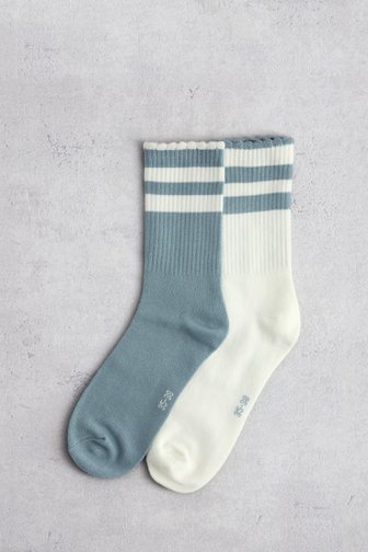 Le devant de Chaussettes bleues-blanches - 2 paires de Liberty Island pour Femmes
