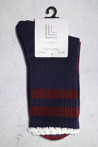 Le devant de Chaussettes bleues/bordeaux de Liberty Island pour Femmes